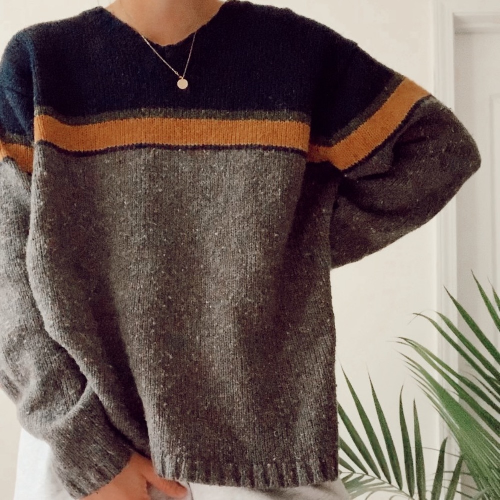 vintage striped oversized sweater